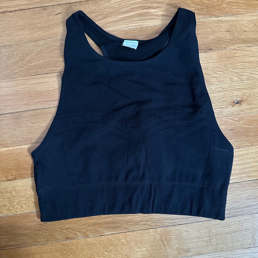 Black High Neck Sports Bra